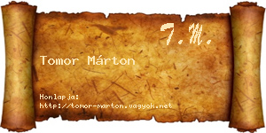 Tomor Márton névjegykártya