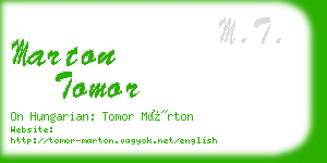 marton tomor business card